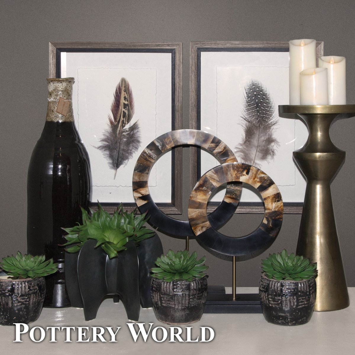 PotteryWorld's tweet photo. Create a focal point in any room with our selection of exquisite home decor. From the delicate flair of feather art to the organic beauty of succulents and the bold statement of metal sculptures, each piece is curated to add a touch of sophistication to your space. 

Winter S ... https://t.co/t5DhNuW212