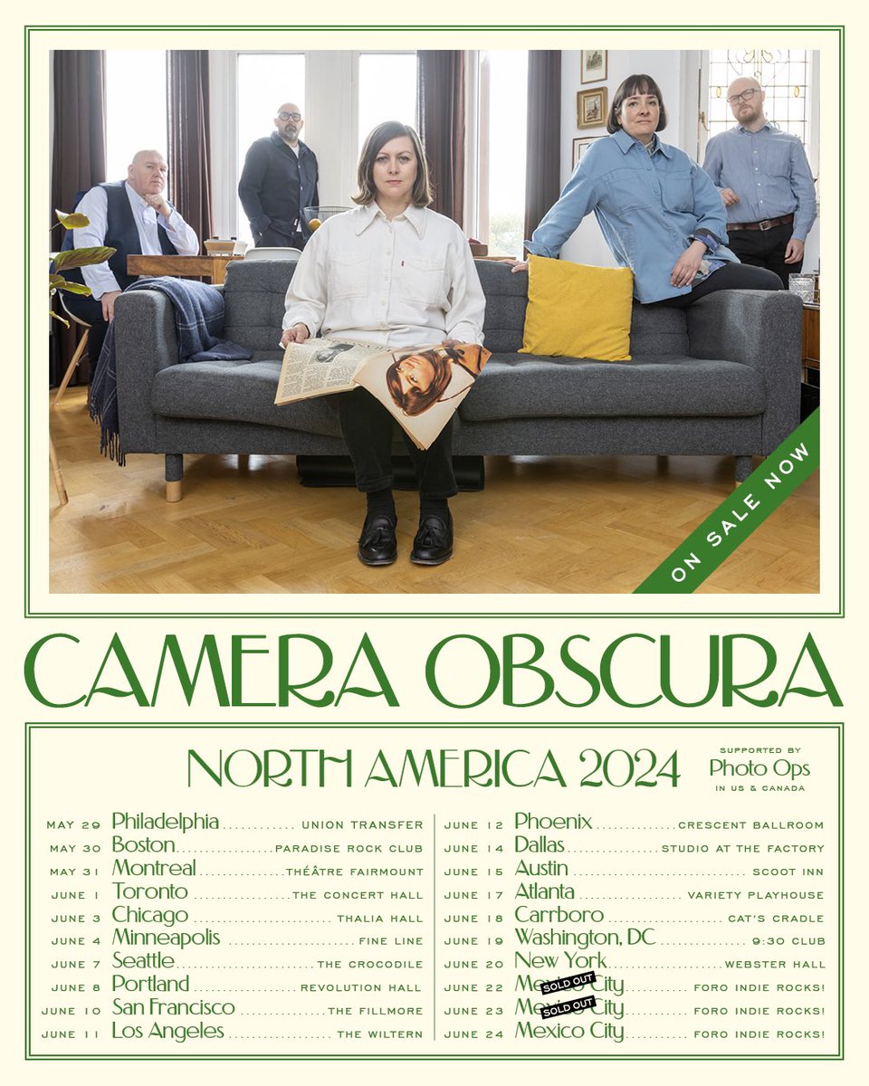 We're delighted to announce that our US &amp; Canada shows will have support from <a href="/photoopsmusic/">Photo Ops</a>. Also, due to selling out, we're moving our LA show from The Regent Theatre to The Wiltern. All tickets will be honoured, ticket holders will be sent an email with all info <a href="/mergerecords/">Merge Records</a>