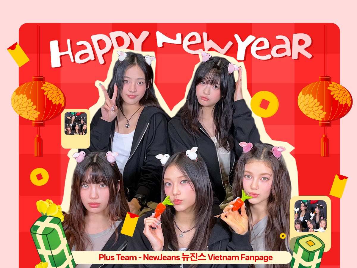 PlusTeam2019's tweet photo. 🎋CHÚC MỪNG XUÂN GIÁP THÌN 2024 🐉🧧
Năm Quý Mão 2023 khép lại với nhiều niềm vui, đội ngũ admin Plus Team đón chào năm Giáp Thìn 2024 với mong đợi sẽ có thêm nhiều may mắn, đồng thời chúc cho NewJeans và VBunnies một năm mới thật nhiều sức khoẻ và hạnh phúc🌸 https://t.co/BtAsYUQCuo