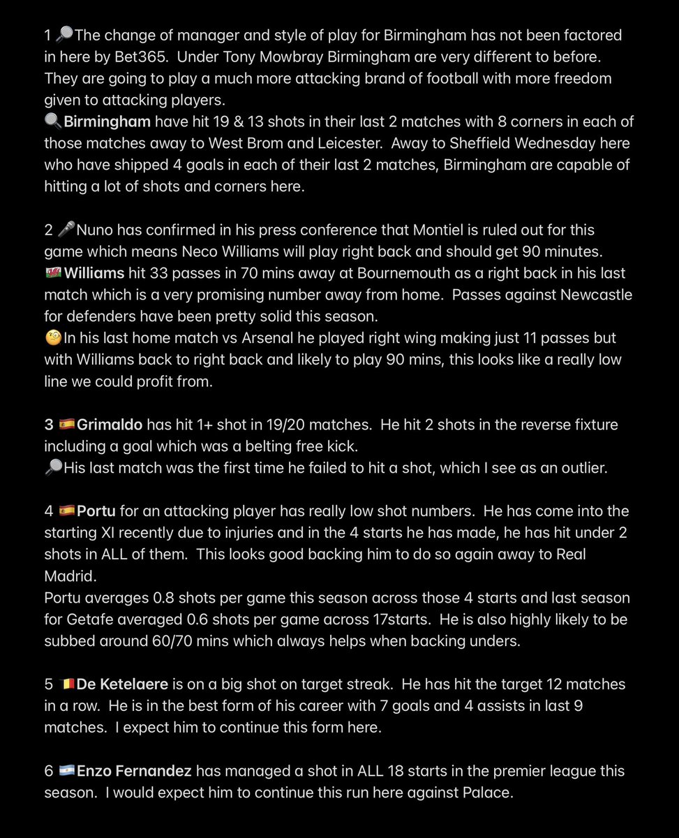 🔥11/1 weekend Acca🔥 💪🏻Last acca posted sailed in comfortably and we hope to do the same here. ⚽️6 selections starting tonight and ending on Monday. 📝Reasoning for each bet on the second photo. 💸0.5U