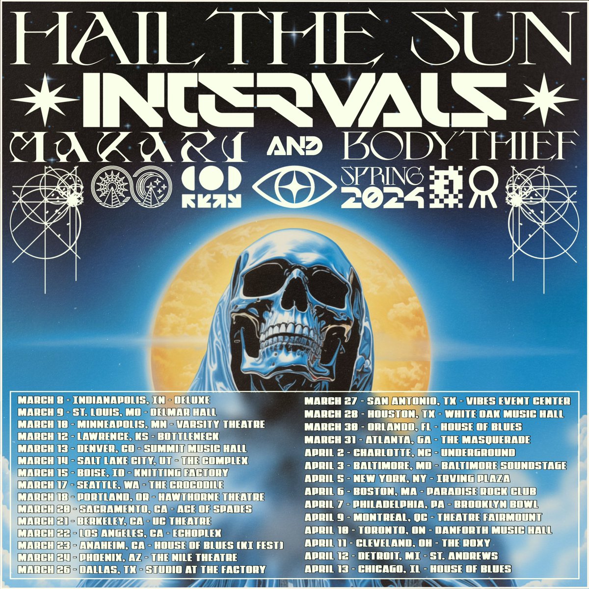 Makariband's tweet photo. We’re extremely excited to be joining Hail The Sun, Intervals, and Body Thief this spring! We cannot wait to see you all! Tix available now! Let us know what date we’ll see you at ✌️ https://t.co/mKL49c4RTY
