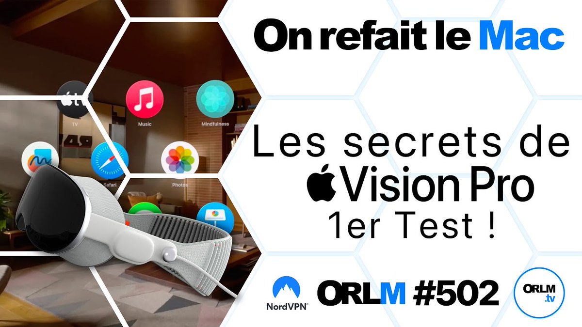 Découvrez dès à présent notre épisode 502 dédié à l’Apple Vision Pro sur notre chaine YouTube ! 🤩
Lien : youtu.be/FIarqgxgcfc

Notre partenaire : <a href="/NordVPN/">NordVPN</a> -> nordvpn.com/orlm
N'oubliez pas de vous abonner pour ne manquer aucune émission !

Présenté par <a href="/olivierfrigara/">Olivier Frigara</a>,