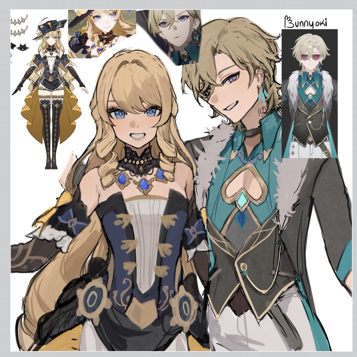 bunnyoki's tweet photo. pretty blonde best friends 
#Navia #Aventurine https://t.co/be7X57vcRz