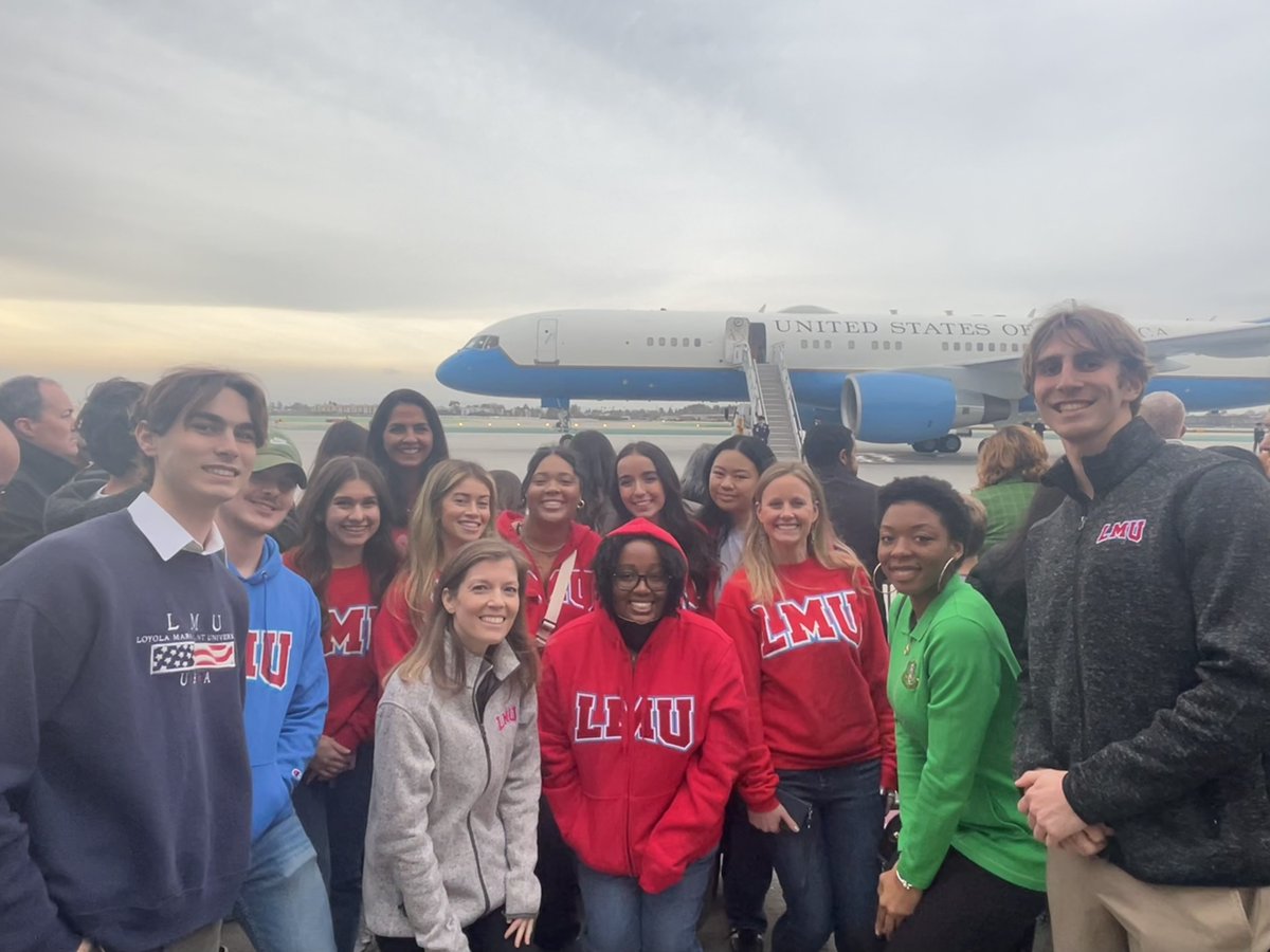 Loyola Marymount University (@loyolamarymount) on Twitter photo When your school’s next to LAX and the VP comes to town… ✈️
LMU students and staff from <a href="/LMUstudyLA/">LMU Center for the Study of Los Angeles</a> and External Relations recently had a tarmac meet-and-greet with VP Kamala Harris after she touched down in Los Angeles.
#LionPrideFriday When your school’s next to LAX and the VP comes to town… ✈️
LMU students and staff from <a href="/LMUstudyLA/">LMU Center for the Study of Los Angeles</a> and External Relations recently had a tarmac meet-and-greet with VP Kamala Harris after she touched down in Los Angeles.
#LionPrideFriday