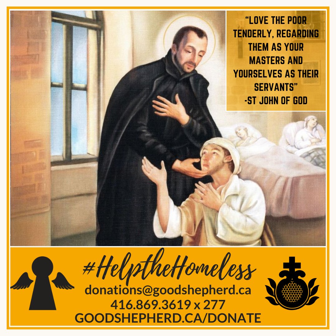 goodshepherd_to's tweet image. Today, Feb 11, is the #WorldDayOfTheSick. Our founder #StJohnOfGod is the patron of the sick, &amp;amp; many organizations including @goodshepherd_to have followed his example in providing service to the poor, neglected &amp;amp; sick. Please consider helping people in need today.