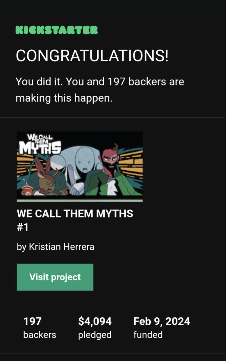 We are officially at the end of our Campaign! Thank you to @HankJonesColors @dc_hopkins @LetterSquids @robertwilsoniv @MaxBareArt And my co-creator @ColetonMastick for helping me make this amazing comic! And a special thank you to everyone one of you who has supported, too!