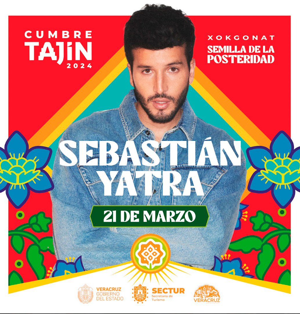 El cantante y compositor colombiano @SebastianYatra se une a la cartelera de artistas de la Cumbre Tajín 2024 🎶 ¡No te pierdas su increíble actuación el 21 de marzo! #Papantla #Veracruz #CumbreTajín #Música #SebastiánYatra