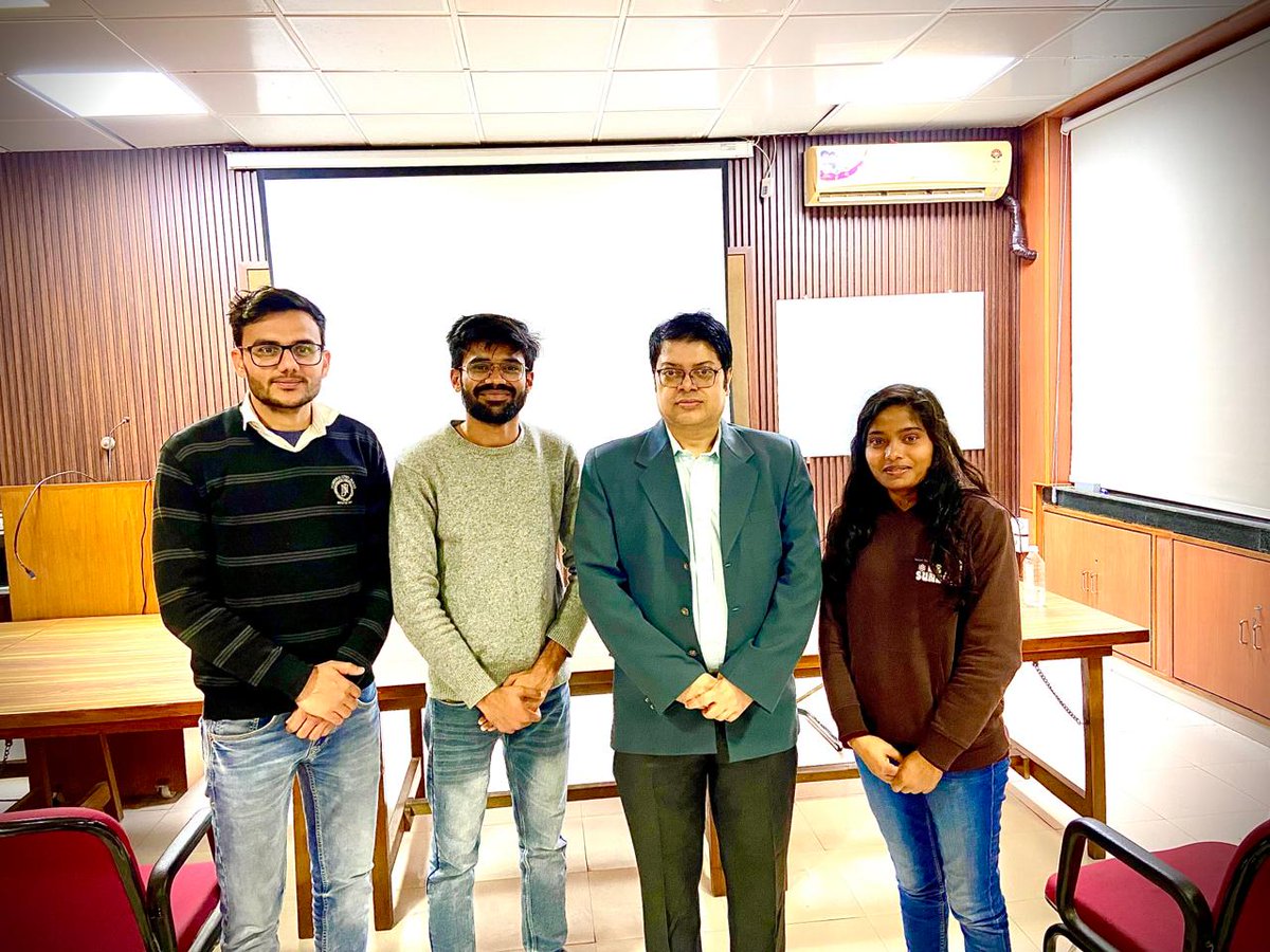 Insightful talk by Prof. Panda <a href="/Chemistry_iitd/">Chemistry at IIT Delhi</a>. Thanks for interacting with us, it's a pleasure to meet you again.
<a href="/Nisha_0007/">Nisha Kumari</a> <a href="/TarunPanda2016/">Inorganic Chemistry@IIT Hyderabad</a> <a href="/NavneetGodara7/">Navneet Godara</a> <a href="/Chemistry_iitd/">Chemistry at IIT Delhi</a> <a href="/IITHyderabad/">IIT Hyderabad</a> <a href="/iitdelhi/">IIT Delhi</a>