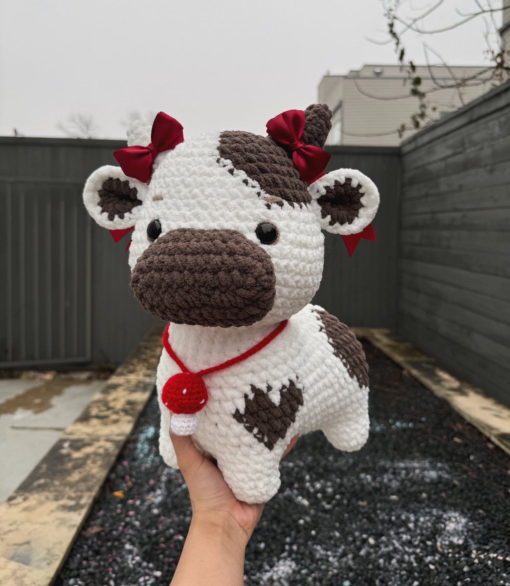 crochet mushroom cow 🍄