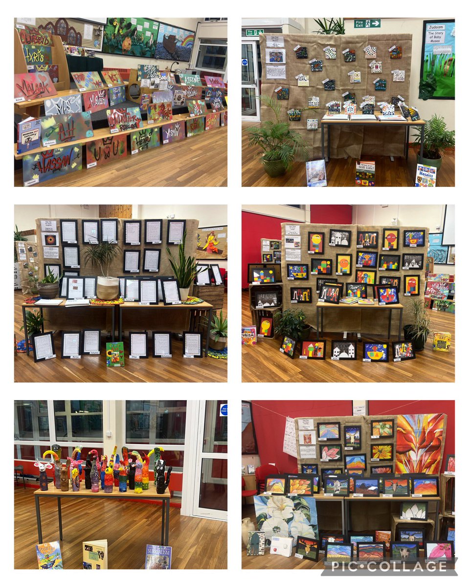 The annual St Matthew’s Art Gallery opened to our parents today. There has been a real focus on critique and diverse artists. Every child has a piece on display! We have loved reading about artist/movements too! @RonBergerEL @hydeh_rose. @sueguthrie11 🙏🏾 #MakeWorkPublic