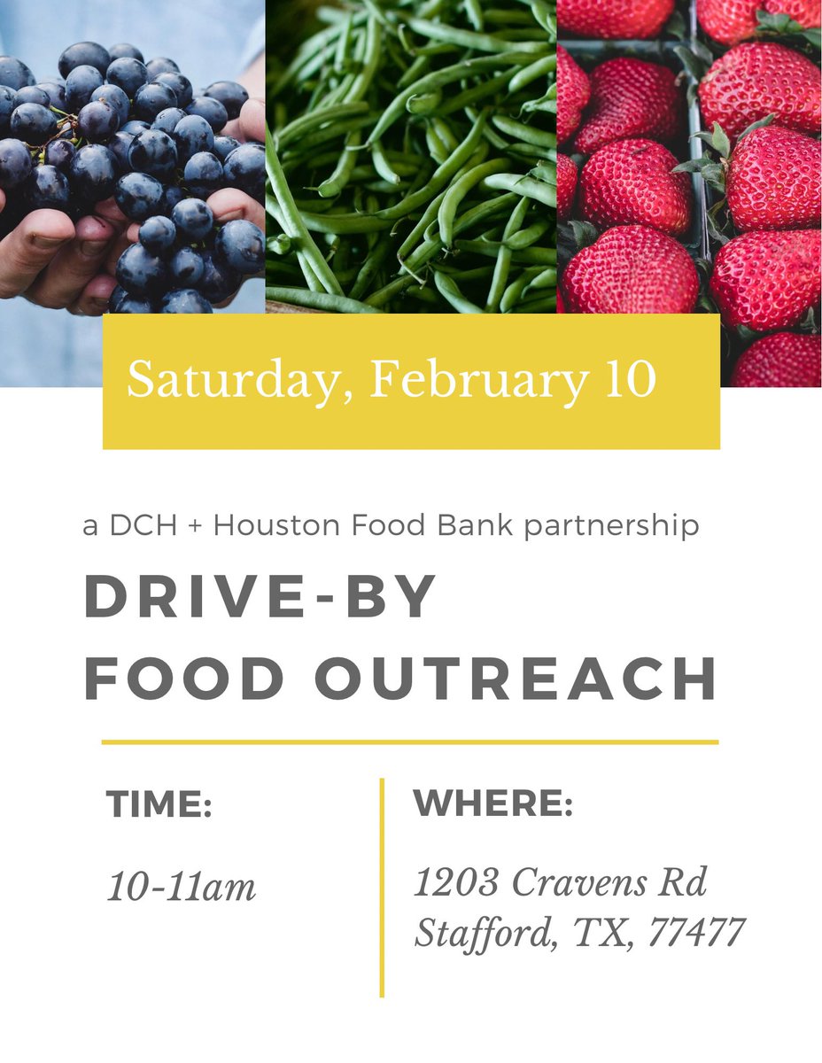 dchCommunity's tweet photo. Tomorrow (Saturday) is our community food outreach, partnering with @HoustonFoodBank Invite a friend #LightHouse https://t.co/Mr0TetHOzE