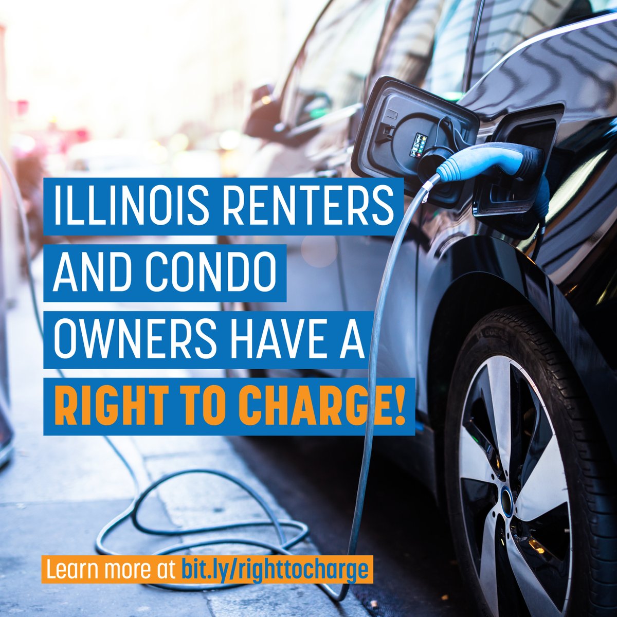 ILCleanJobs's tweet photo. Did you know that you have a right to charge? Thanks to Illinois’ Electric Vehicle Charging Act, landlords and associations cannot unreasonably restrict the installation or use of EV charging in your parking space. Learn more: https://t.co/j7QuMlyXwW https://t.co/xXGa5qvaG4