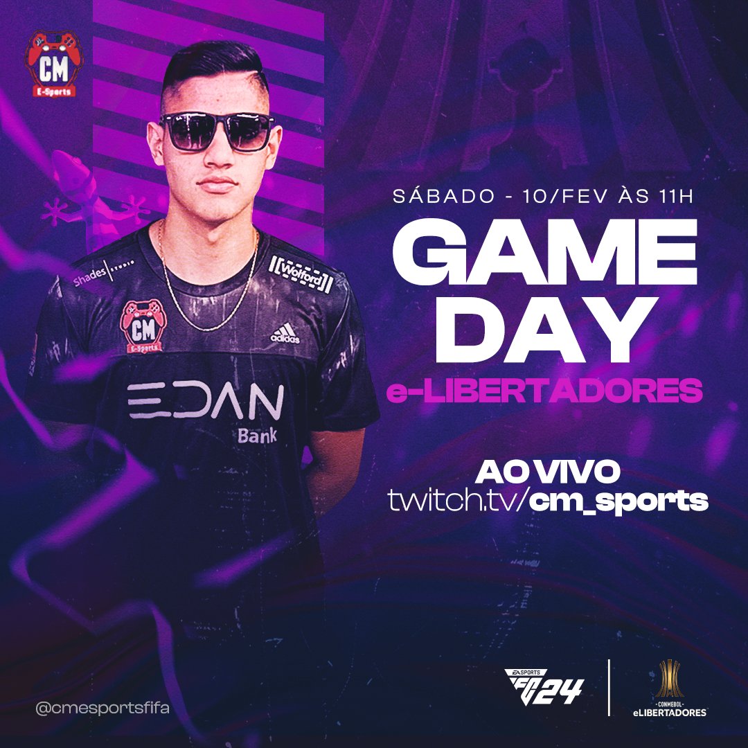 É AMANHÃ!!!! 👊
Dia de CM na e-Libertadores.
⏰ 11 horas
📺 Twitch.tv/cm_sports

Contamos com o seu #PraCimaCM! 👊

#gocm #cmesports #eafc24 #ultimateteam #cmesportsfifa