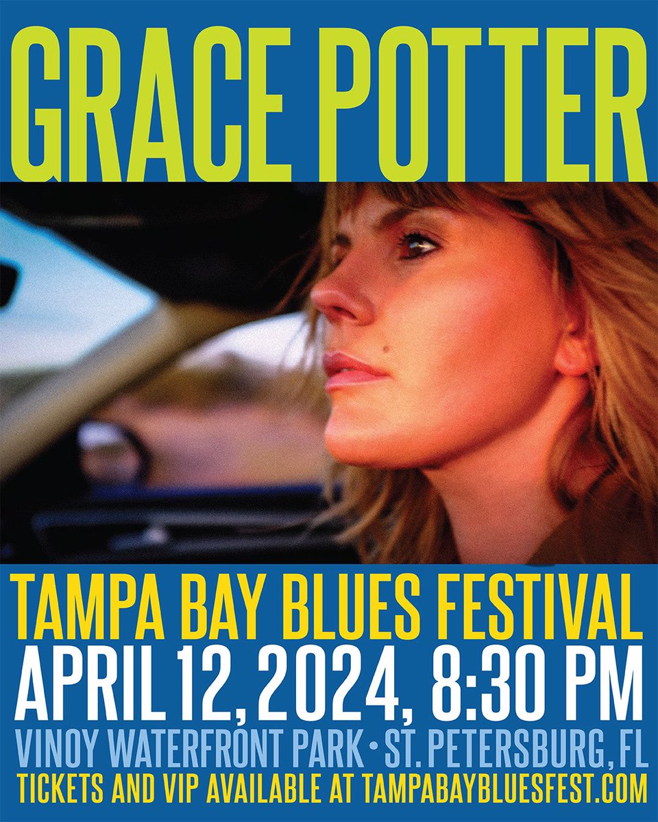 GRACE POTTER at Tampa Bay Blues Festival on April 12 ! Tickets & VIP : tampabaybluesfest.com