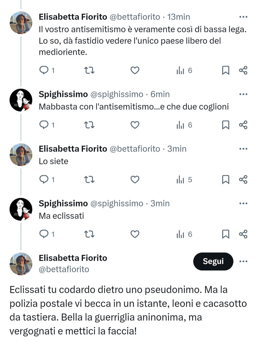 spighissimo's tweet photo. Non ho ben capito cosa dovrebbe volere da me la Polizia postale...ho solo scritto basta tirar fuori l'antisemitismo per coprire ogni porcata di Israele...la giornalista parlamentare (pensate il livello del nostro giornalismo) ha sbroccato e minaccia... https://t.co/VSP6LsaWfM