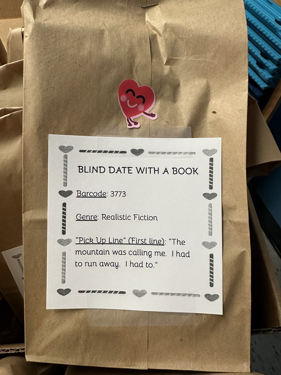 SCE_DragonsRead's tweet photo. 💕 Who’s ready for a blind date….with a book?! Get ready 4th and 5th grade! Next week, if you wish, you’ll get to choose your blind date! 💕
#scesoars #libraryleader #bestdayever https://t.co/dRrkBRxwov