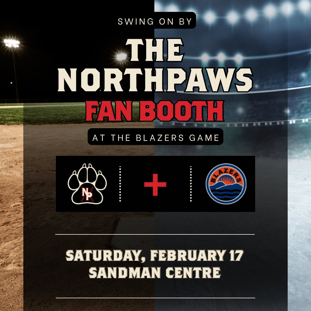 HEY THERE SPORTS FANS : Find The NORTHPAWS Fan Booth at the entrance of The BLAZERS game on February 17th! Don't miss out on an a chance to snag some stickers, meet some of this years NORTHPAWS players & enter for a chance to score a 10 pack of game tickets. @northpawsbb