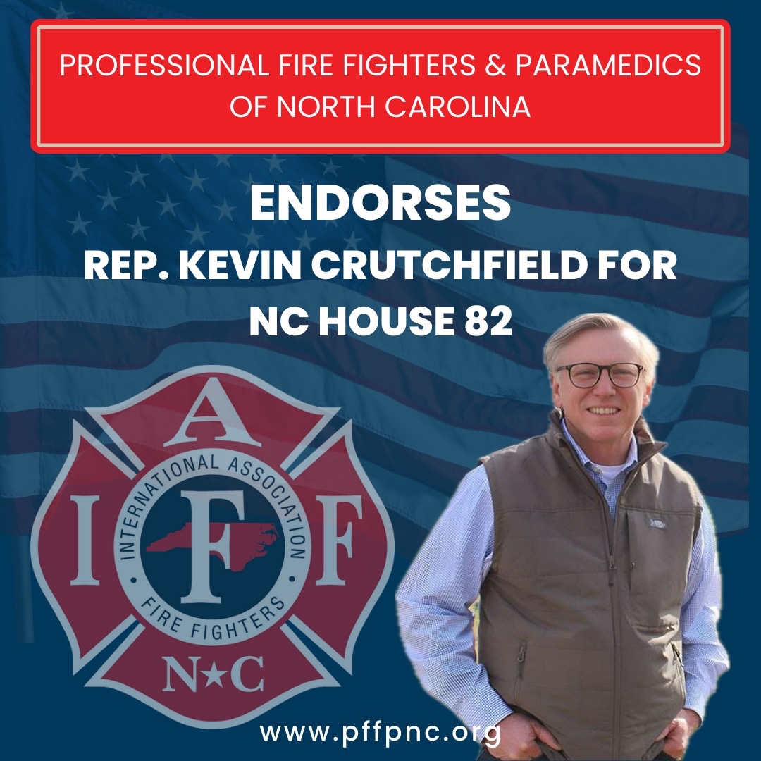 PFFPNC (@pffpnc) on Twitter photo We stand with <a href="/RepCrutchfield/">Kevin Crutchfield</a> for his re-election bid for NC House. He's a sharp, rising star whose voting record is in line with public safety's priorities. #NCLEG We stand with <a href="/RepCrutchfield/">Kevin Crutchfield</a> for his re-election bid for NC House. He's a sharp, rising star whose voting record is in line with public safety's priorities. #NCLEG
