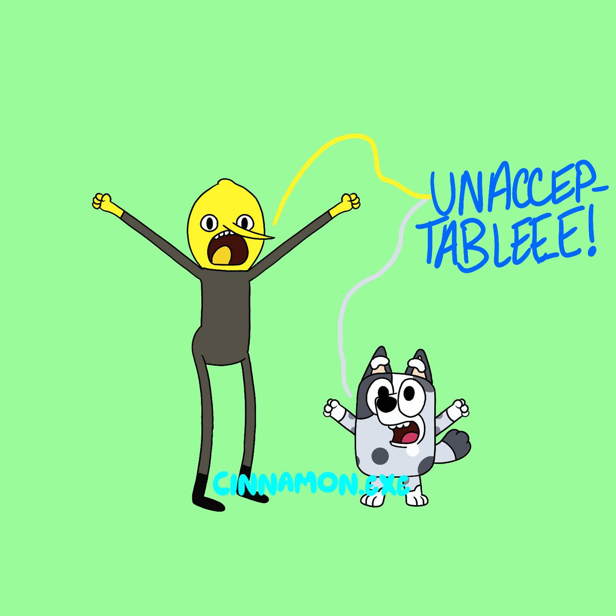 UNACCEPTABLEEE! #AdventureTime #Lemongrab #Bluey #MuffinHeeler