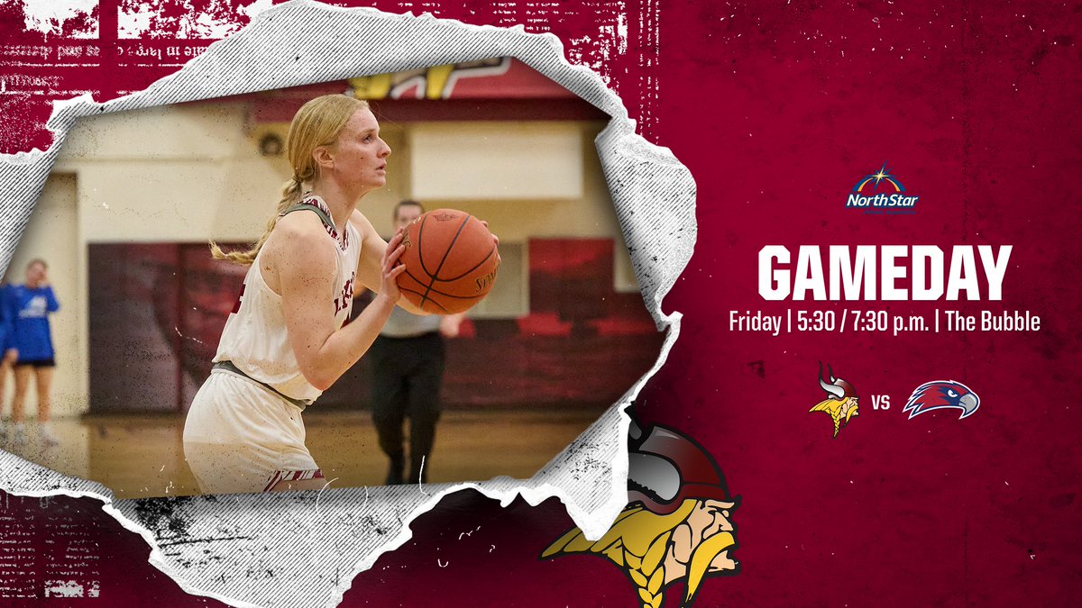 Come out to cheer on the Vikings for home basketball GAMEDAY! 🏀

🆚 Viterbo
🕠 5:30/7:30 p.m.
📍 The Bubble

📺 bit.ly/3eYByPT
📻 Q101 KQDJ FM &amp; bit.ly/48KzcLW
📊 bit.ly/40NPDlI