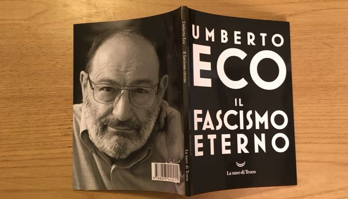 @artedipulire #FacciamoRete #FacciamoCultura

Nel tempo, il fascismo cambia nella forma, non nella sostanza. Vedi Umberto Eco: 'Il fascismo eterno'

it.wikipedia.org/wiki/Il_fascis…