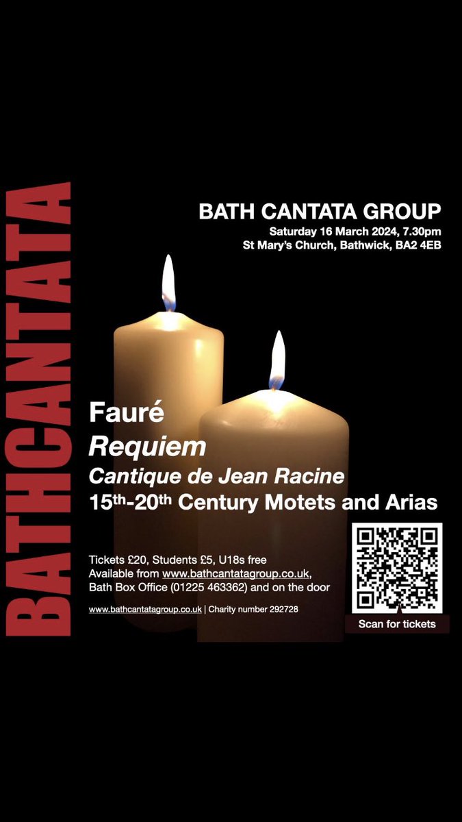 Get in the mood for spring w. some sublime music, incl. Fauré’s Requiem! 16 March, St Mary’s Church, Bathwick @BrilliantBathw1 Tickets: bathboxoffice.org.uk/whats-on/faure… @bathboxoffice @BathEcho @bath_voice @bathmusicman @VisitBath @BathwickStMary @FeelGoodBath