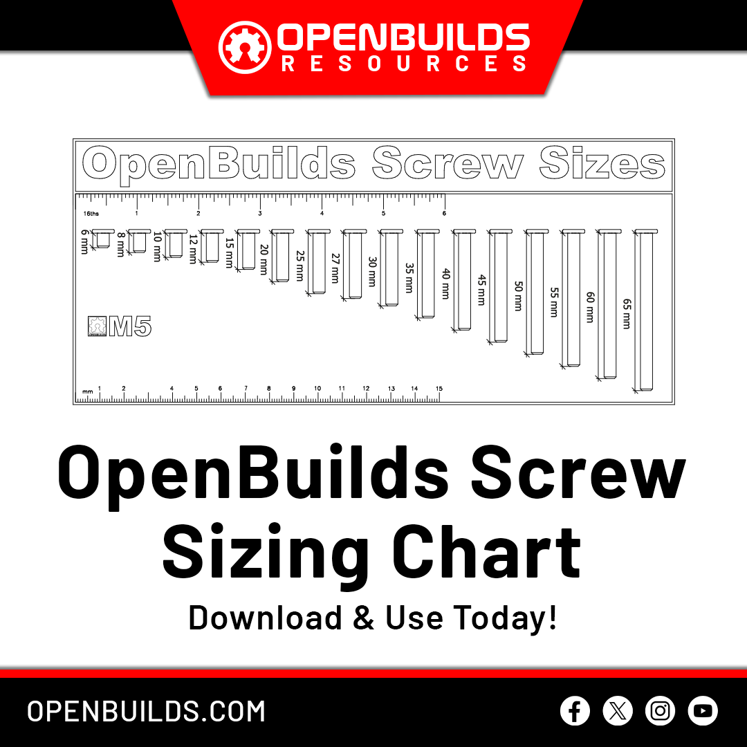 OpenBuilds's tweet image. 🌟 Need the right screw for your project? Look no further! 🛠️ OpenBuilds Screw Sizing Chart is your go-to guide for selecting the perfect fit. It's FREE! Download today! 

🔗 bit.ly/48TGfkU

#OpenBuilds #tooltime #MakerGonnaMake #DreamBuildShare