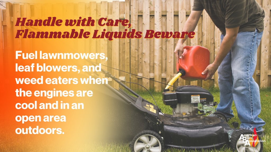 Adding gas to a hot lawn mower, leaf blower, or weed eater can be dangerous and cause burns. Instead, let the motor rest for an average of 5-10 minutes to cool down. More tips at: ow.ly/QAxM50Qxt0M