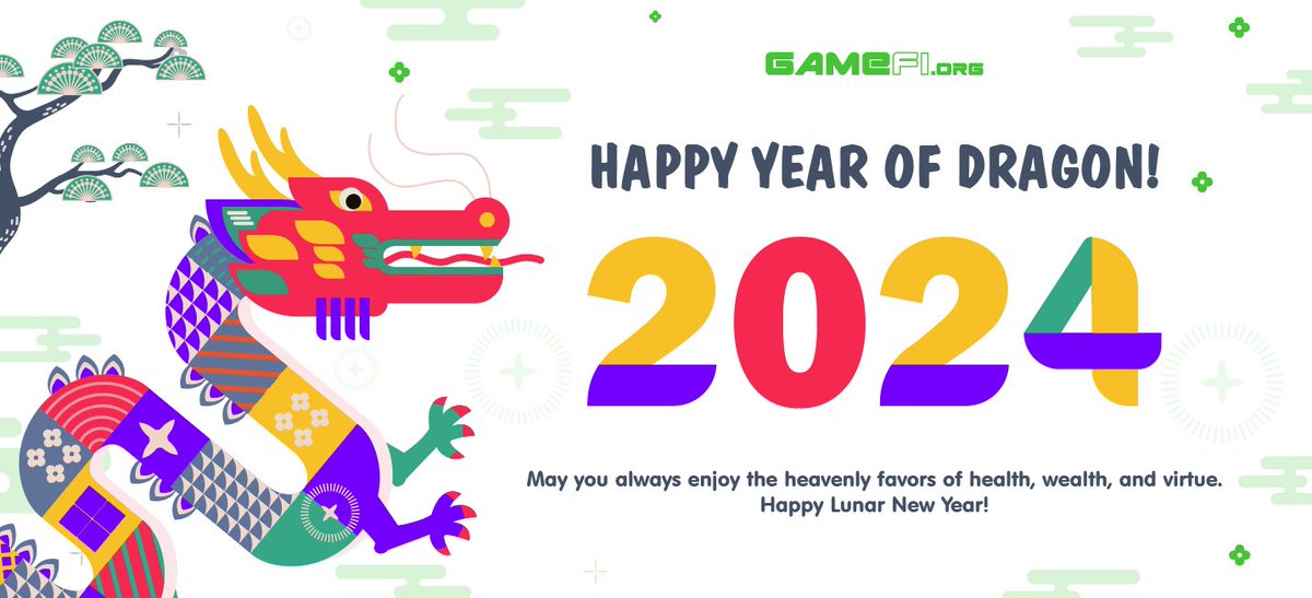 GameFi_Official's tweet photo. 🐲🎉 Happy Lunar New Year Holiday 🎉🐲

To our dear friends at https://t.co/L0lf33yOnb,

As we look back on the ups and downs of 2023, we're grateful for your ongoing support that has helped us grow and improve. Thank you for being by our side through it all.

As we step into 2024, we're optimistic about continuing to work together with our community and partners. Let's move forward into the new year with renewed energy and determination.

Wishing you and your loved ones a joyful and prosperous Lunar New Year. May good luck follow you throughout the promising year ahead.

Warm regards,

https://t.co/L0lf33yOnb Team🐉🐉🐉