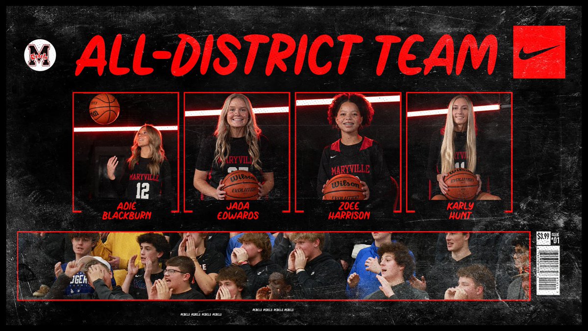 𝐀𝐥𝐥-𝐃𝐢𝐬𝐭𝐫𝐢𝐜𝐭 𝐓𝐞𝐚𝐦🏆

Jada Edwards (<a href="/jada_edwards33/">Jada Edwards</a>) 
Karly Hunt (<a href="/HuntKarley/">Karley hunt</a>) 
Zoee Harrison (<a href="/zoee_harrison/">Zoee Harrison</a>) 
Adie Blackburn (<a href="/AdieBburn2025/">Adie Blackburn</a>) - Honorable Mention

#GoRebels | #MaryvilleMentality