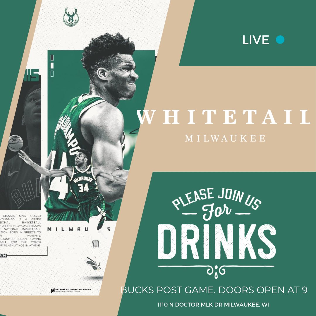 PrinceOfTheMiL's tweet photo. Whitetail tonight after the Bucks game! Bunch of birthdays coming through make sure you get there early. Doors open at 9! Music by @djDMatic 🎶 https://t.co/iuchYB4TR7