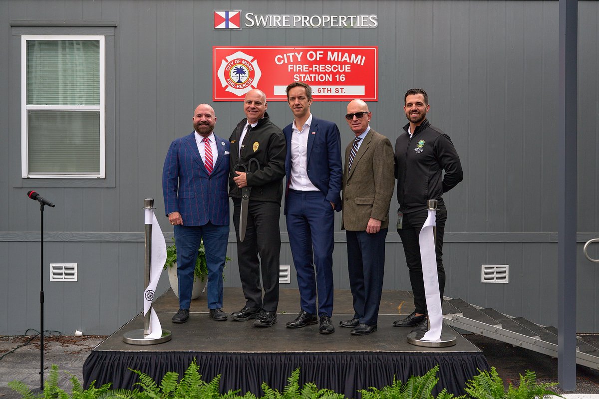 Grateful to witness the opening of the new temporary fire station in Brickell! 🚒 Thanks to Swire Properties Inc. and the City of Miami Fire Department for improving emergency response times. @MFR_PIO Read more: lnkd.in/gY6Y8rBC