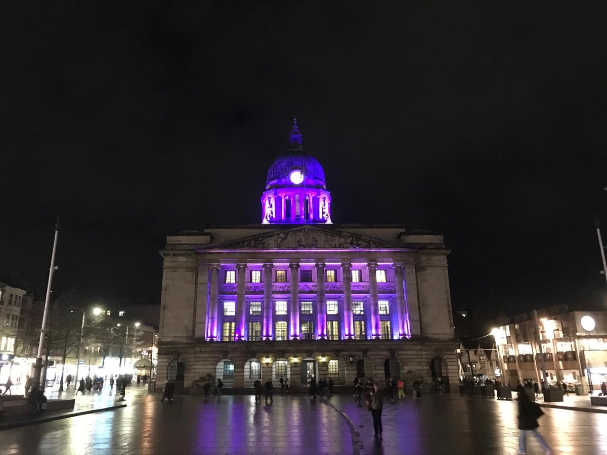 Huge thanks to @MyNottingham and @CHouseEvents for turning the Council House purple this evening in support for survivors - it looks brilliant! 💜💜💜 #itsnotok #SASVAW24 #getconsent