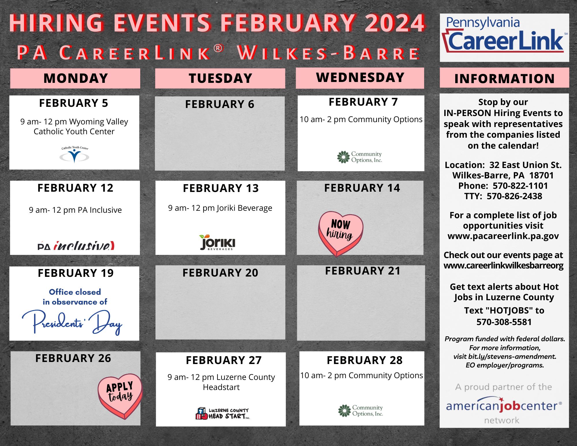 pa-careerlink-luzerne-county-on-x-our-february-workshop-and-event-calendars-for-our-wilkes-barre-office-offer-some-amazing-opportunities-for-employment-and-career-advancement-here-s-what-s-planned-for-the-rest
