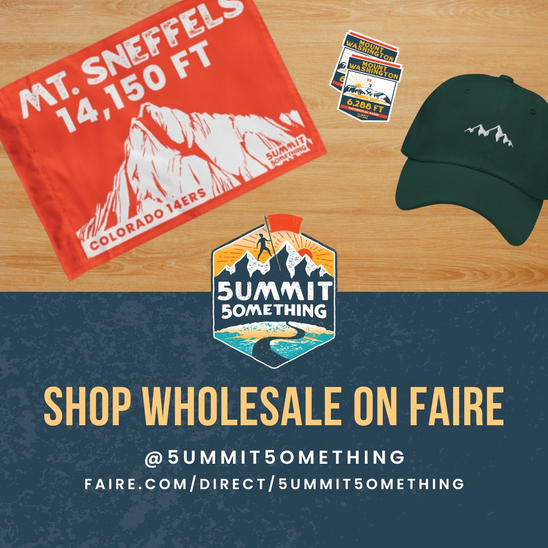summitsomething's tweet photo. 🛍️ Want to carry some 5ummit 5omething products? Join us on Faire and explore our wholesale collection here https://t.co/XKZbCvMwuM

👉 Have a shop you think would be perfect to carry our signature summit flags? Tag them below! https://t.co/C8Yuu92Y99