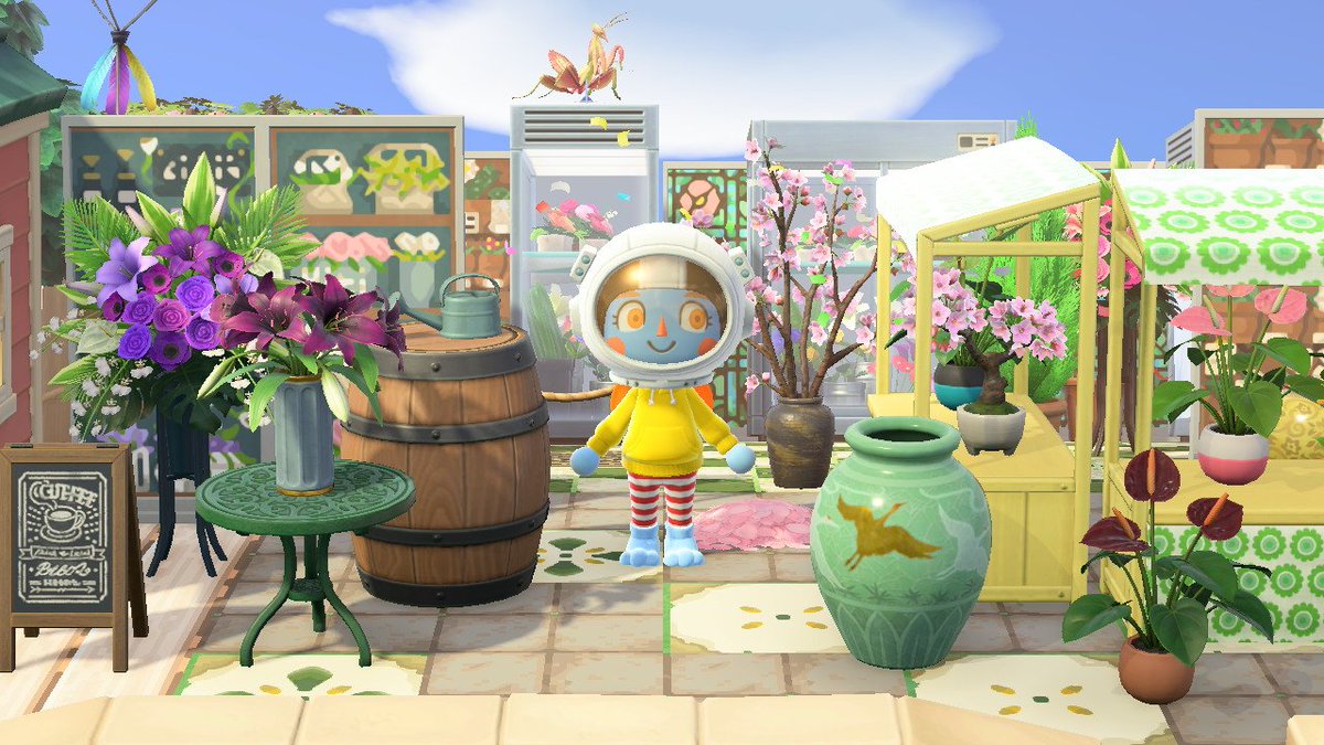 BlueHoshiAlien's tweet photo. 3/3 - Feeling the flower vibes!! A few more shots of the flower market. TBH I wish I'd built it with camera shots in mind, it was hard to photo!

#twitch #acnh #acnhdesign #acnhtwitch #acnhstreaming #streaming #acnhstream #acnhcute #AnimalCrossing https://t.co/QwmE7i3hmn