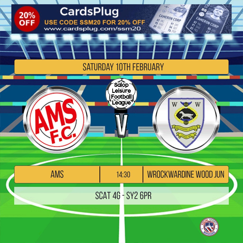 TelfordTownRes's tweet photo. We welcome @WrockWoodFC  to SCAT tomorrow afternoon, early in the season the young AMS lads were taught a lesson in taking your chances, interesting to see tomorrow how far they have come.
Get along, enjoy the game.
Hot refreshments available.
KO - 2:30
Adults £3 
Concessions £1 https://t.co/scM3kahKk6