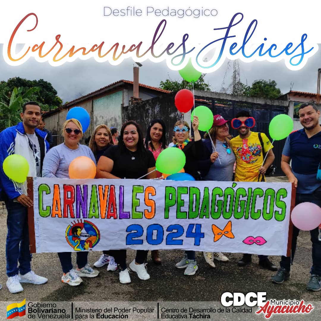 #9Feb | 🇻🇪 ¡Carnavales pedagógicos 2024!

Desde el municipio Ayacucho, con amor y alegría, desfiló el semillero de la patria en compañía de los/as maestros/as.

#CarnavalesFelices
<a href="/NicolasMaduro/">Nicolás Maduro</a> 
<a href="/_LaAvanzadora/">Yelitze Santaella</a> 
@MPPEDUCACION