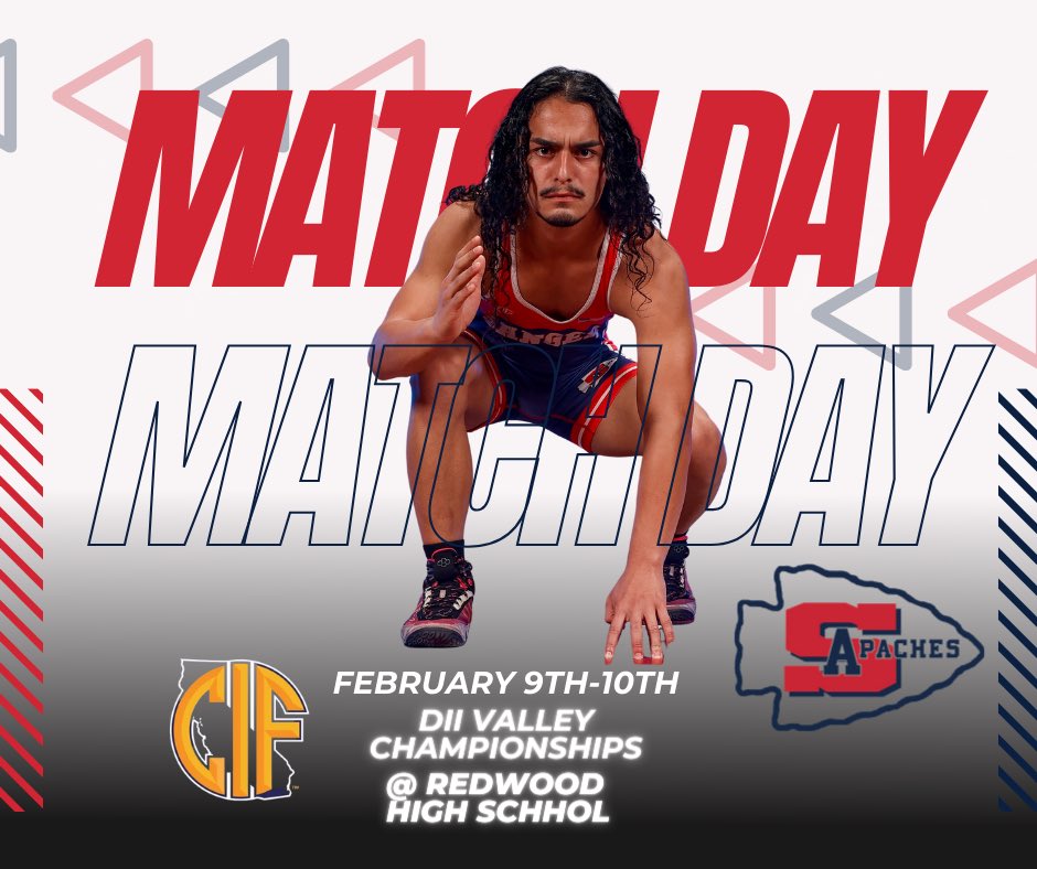 It’s Match Day! Post season is here! Wish our Varsity Wrestlers Luck this weekend. Girls are at Division 1 Valley at Golden West and Boys are at Division 2 Valley at Redwood. #GoApaches