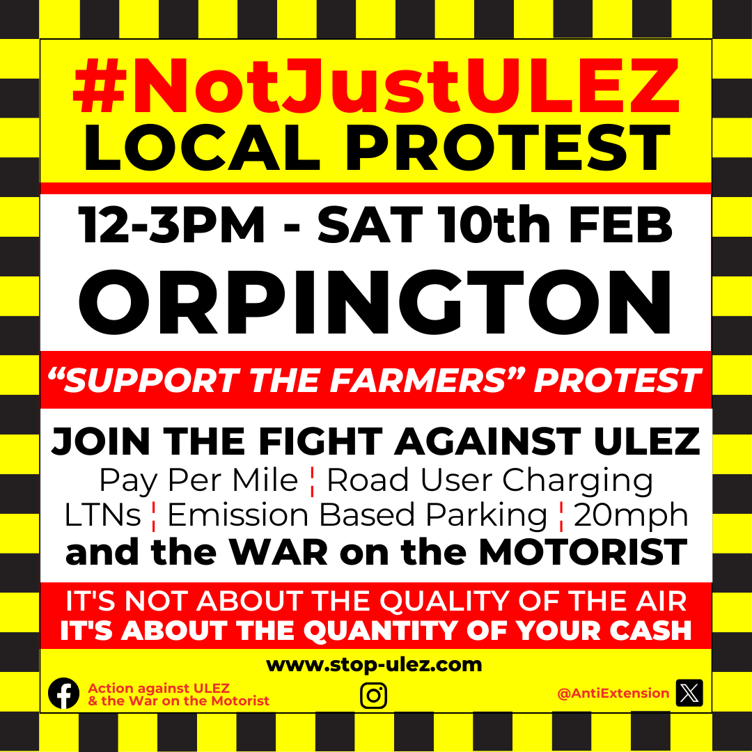 Just_Stop_ULEZ's tweet photo. Big #NoULEZ weekend coming up - Orpington tomorrow, AntiULEZ meets the Farmers -  then the Sutton Borough Blocking Event on Sunday - can we block all the cameras in one borough all at once? We are certainly going to try..GET INVOLVED! #sayno2ulez #ulezprotest #stopulez #no2ppm https://t.co/d0OKZ7PiJD