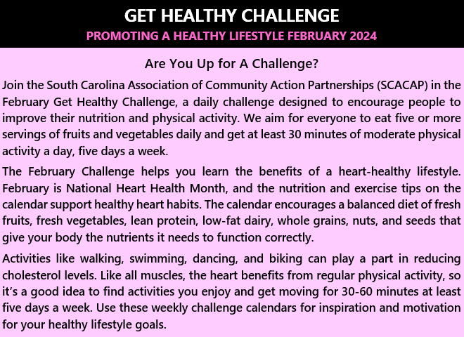 wearescacap's tweet photo. It's Fitness Friday!!!
SCACAP disseminates a weekly fitness newsletter, where we will share information, resources, and Taking Steps Out of Poverty Initiative updates to support your healthy lifestyle. To receive our Fitness Friday Newsletters, please email us at info@scacap.org. https://t.co/D6xDvV4RIF