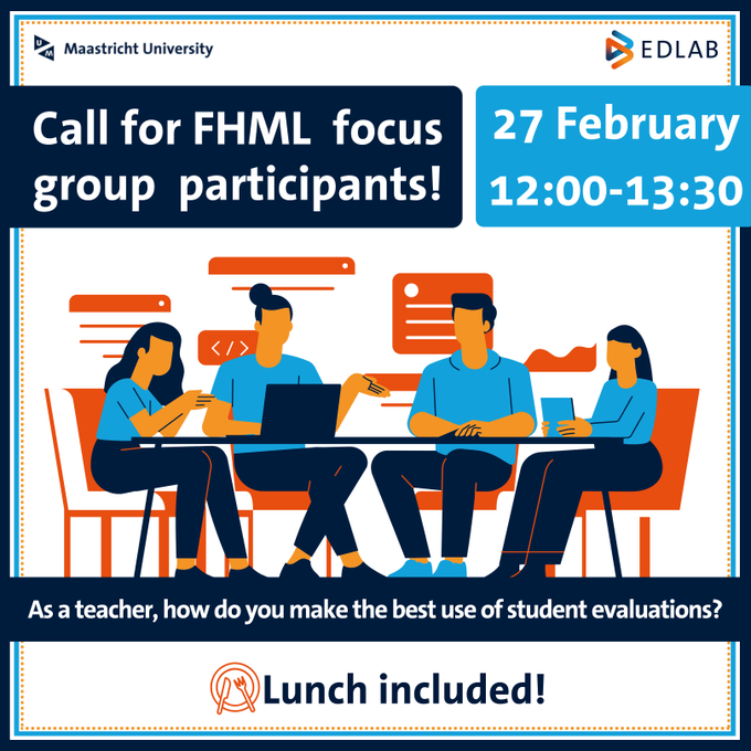 📢Call for FHML focus group participants: as a teacher, how do you make the best use of student evaluations? Have you ever considered them as a catalyst for your personal and professional growth?  
🗓️ 27 February 2024
⏰ 12:00-13:30
🔗maastrichtuniversity.eu.qualtrics.com/jfe/form/SV_a3…
#education #research