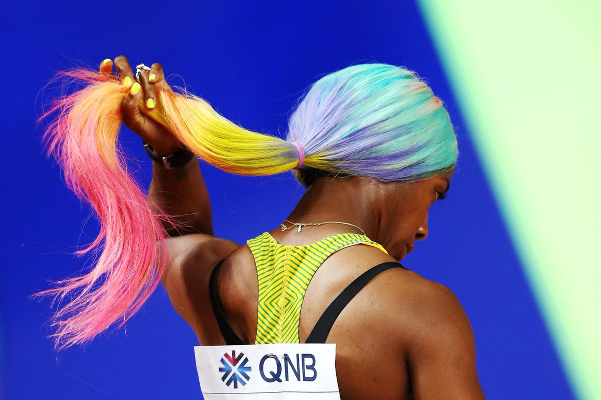 ViewsFrom876JA's tweet photo. Shelly Ann Fraser-Pryce's hair game will always be the moment. 👱🏿‍♀️ https://t.co/ZSiwcypww4