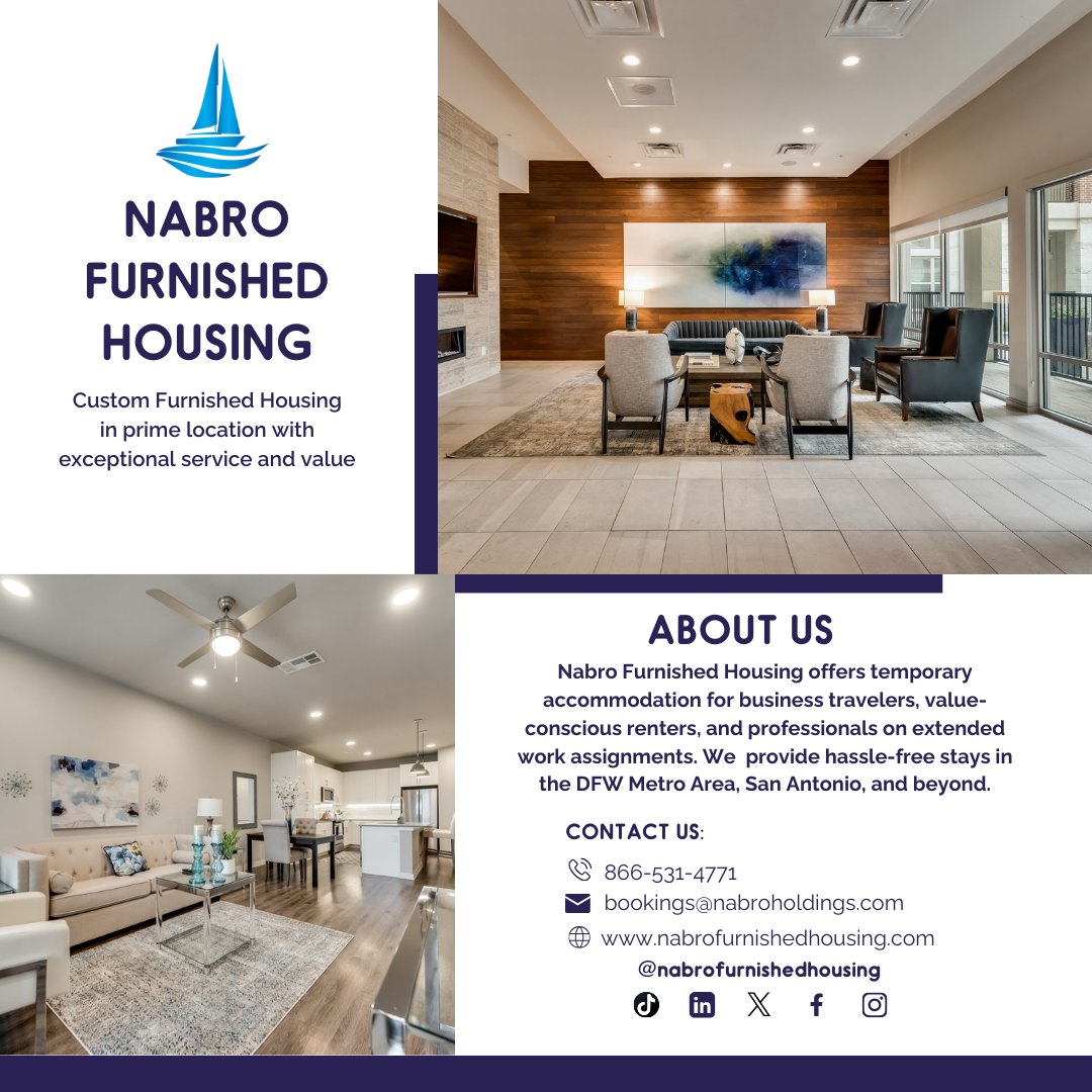 Discover Nabro: Your hassle-free stay solution in DFW, San Antonio & beyond. Perfect for business travelers & extended stays. 🏠✨ #NabroLiving #ExtendedStays