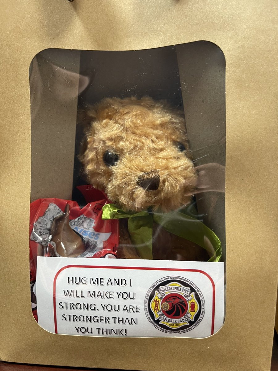 Fire1873's tweet photo. PFD Explorers donated over 50 Hug bags to the Cuddles for Kids Organization in supporting kids in crisis who have suffered through traumatic events. PFD Explorers send you strength and support. https://t.co/5y5VMsUGD5