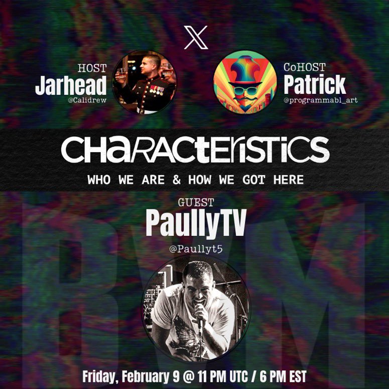 Join myself and maybe @claylips_, @CardanoShepherd, or @programmabl_art tonight at 6pm EST / 11pm UTC, as we explore the #Characteristics of Paully (@Paullyt5) - Co-Founder/Lore writer for Sagaz on @vechainofficial Set a reminder in the post 👇