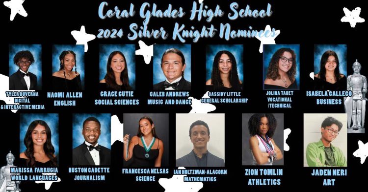 CONGRATULATIONS to all 13 of our 2024 @MiamiHerald Silver Knight Nominees! @browardschools @SuptlicataP @lorialhadeff @DrFlem71 @Coralgladeshigh @Coralspringsfla @CoralTap @CoralGladesPTSO @CoralSpringsFL