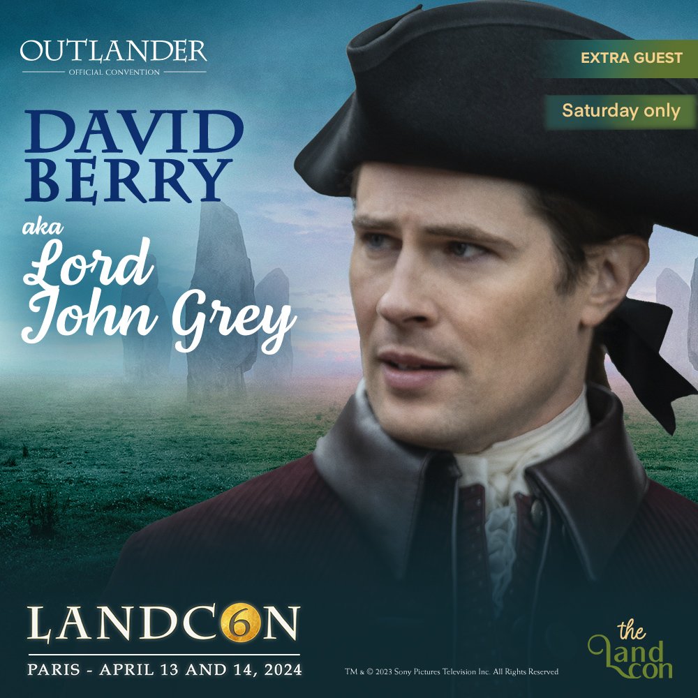 We happily invited him and he gladly accepted to join us again, the talented and charismatic David Berry is joining our amazing guest list for #TheLandCon6 ! ➡ Info : thelandcon.com/the-land-con-6/ #outlander #thelandcon #convention