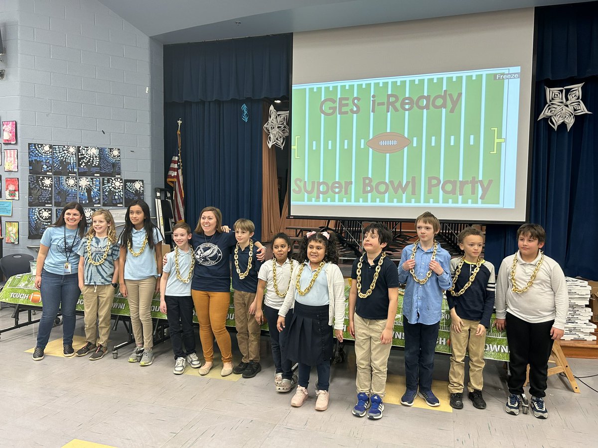 GES I-ready Super Bowl party swag chain recipients.  <a href="/AACountySchools/">AACPS</a>