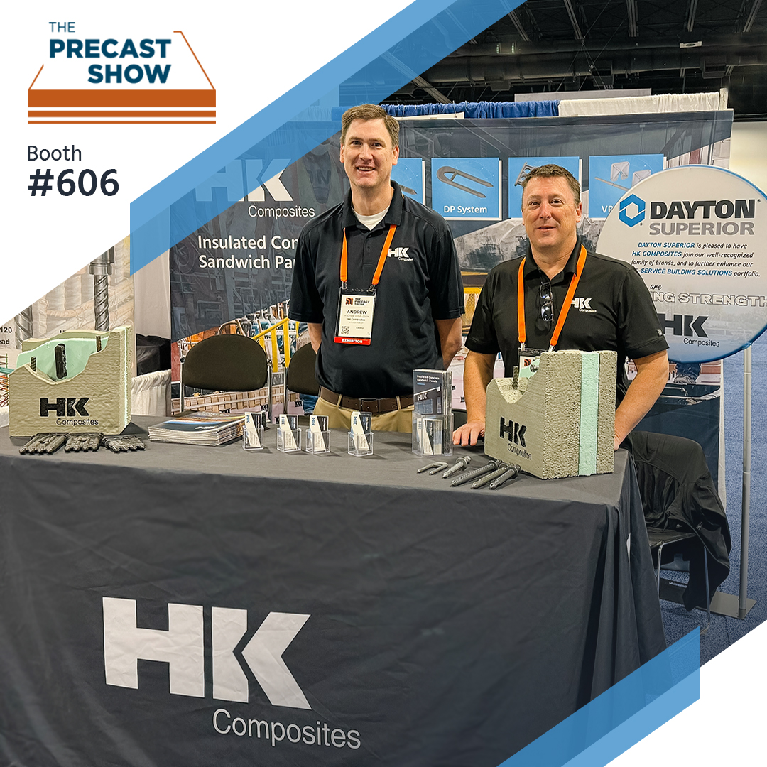We're in Booth 606 at #ThePrecastShow. Come see what's new this year as we've joined with the <a href="/DaytonSuperior/">Dayton Superior</a> team!

#precast #pci #npca #daytonsuperior #hkties #hkcomposites #tradeshow #sandwichpanels #concreteconstruction